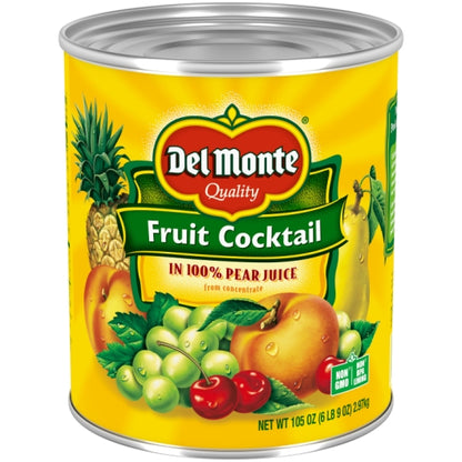Del Monte Fruit Cocktail in Pear Juice, 6 x 105 oz Case - Dried Fruit & Fruit Snacks