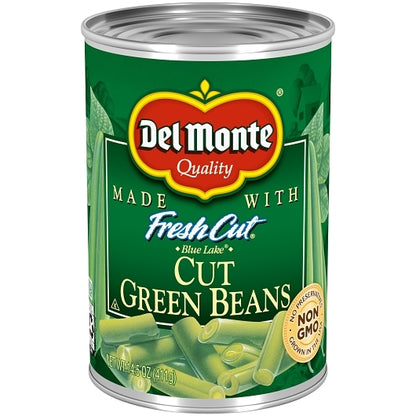 Del Monte Cut Green Beans, 24 x 14.5 oz Case - Fruit & Sides