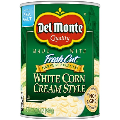 Del Monte White Cream Style Corn, 12 x 14.75 oz Case - DOT product image 2