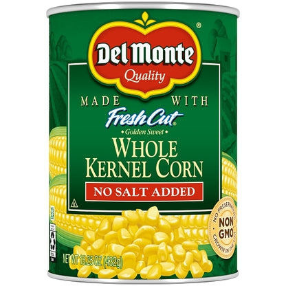 Del Monte No Salt Added Whole Kernel Golden Corn, 24 x 15.25 oz Case - DOT product image 2