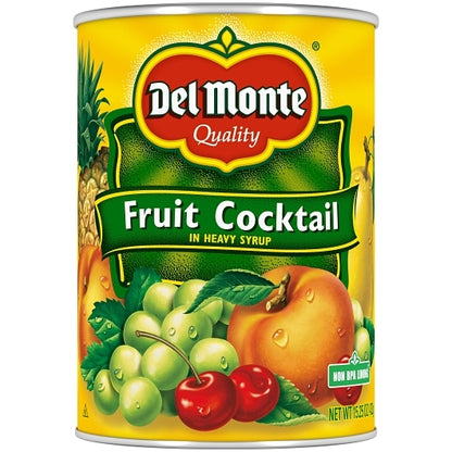 Del Monte Fruit Cocktail in Heavy Syrup, 12 x 15.25 oz Case - Dried Fruit & Fruit Snacks