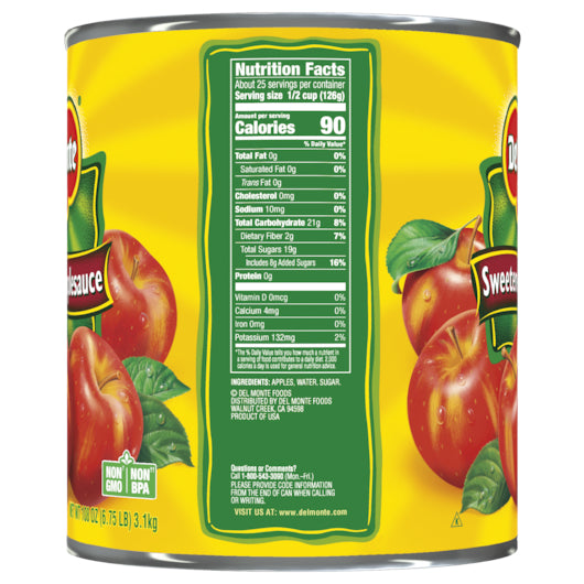 Del Monte Sweetened Applesauce, 6 x 108 oz Case - DOT product image 3