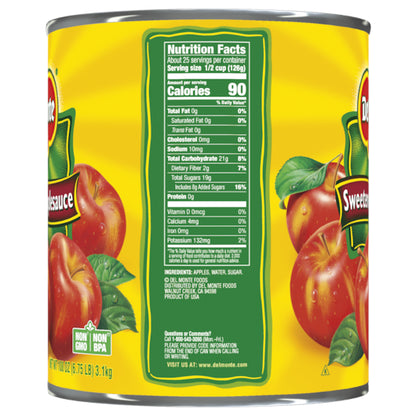 Del Monte Sweetened Applesauce, 6 x 108 oz Case - DOT product image 3