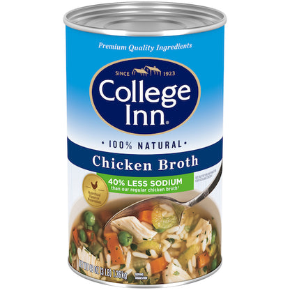 College Inn Low Sodium Chicken Broth, 12 x 48 oz Case - Prepared Foods