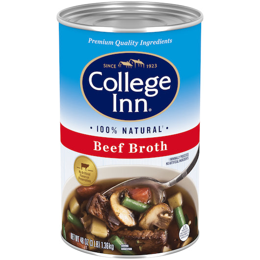 College Inn 99% Fat Free Beef Broth, 12 x 48 oz Case - Pantry Ingredients