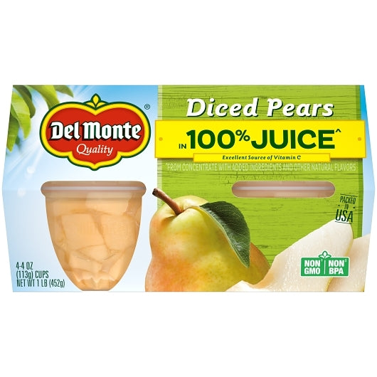 Del Monte Pears Diced in Juice, 6 x 16 oz Case - DOT product image 2