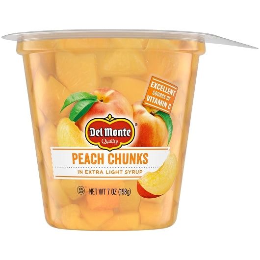 Fruit Naturals Peach Yellow Clingstone Peach Chunk in Extra Light Syrup, 12 x 7 oz Case - DOT product image 2