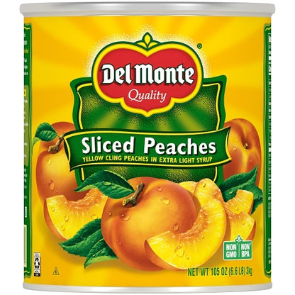 Del Monte Sliced Peaches in Extra Light Syrup, 6 x 105 oz Case - DOT product image 2