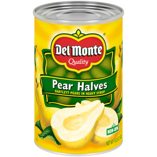 Del Monte Pears Halves in Heavy Syrup, 12 x 15.25 oz Case - Dried Fruit & Fruit Snacks