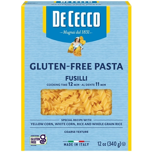 De Cecco No. 34 Coarse Texture Fusilli Pasta, 6 x 12 oz Case - Pantry Ingredients