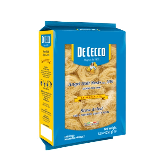 12 PACKS : De Cecco Pasta, Angel Hair Nests, 8.8 Ounce - DOT product image 1