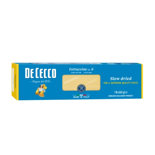 De Cecco No. 6 Fettuccine, 20 x 1 lb Case - Pantry Ingredients
