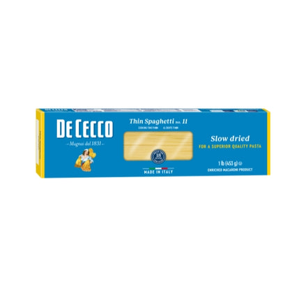 De Cecco No. 11 Thin Spaghetti, 20 x 1 lb Case - Pantry Ingredients