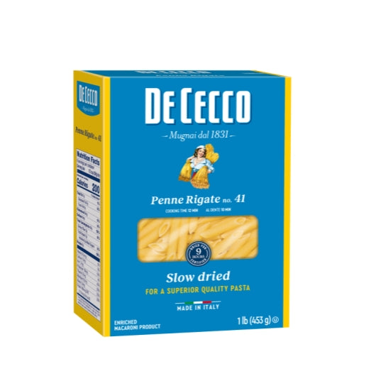 De Cecco No. 41 Penne Rigate, 12 x 1 lb Case - Pantry Ingredients