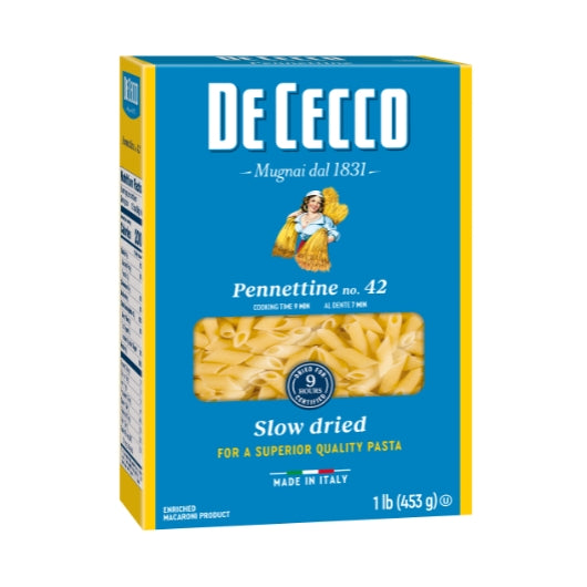 De Cecco No. 42 Pennette, 20 x 1 lb Case - Pantry Ingredients