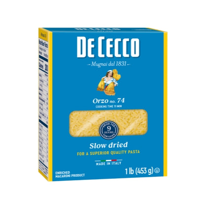 De Cecco No. 74 Orzo, 20 x 1 lb Case - Pantry Ingredients