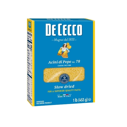 De Cecco No. 78 Acini Di Pepe, 20 x 1 lb Case - Pantry Ingredients