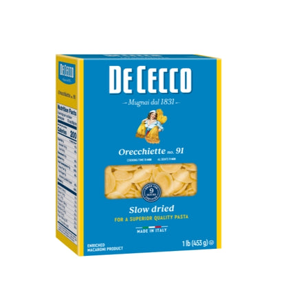 De Cecco No. 91 Orecchiette, 12 x 1 lb Case - Pantry Ingredients