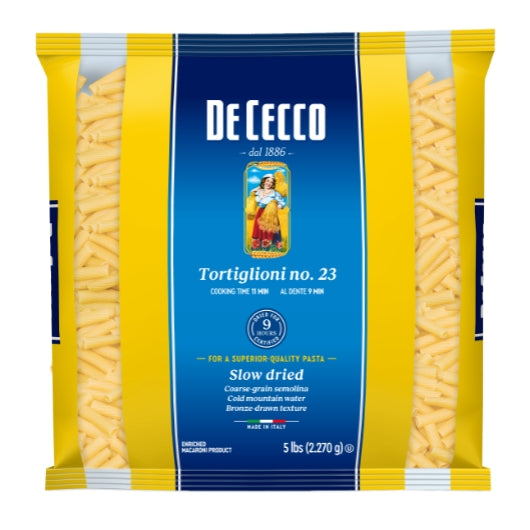 De Cecco No. 23 Tortiglioni, 4 x 5 lb Case - Pantry Ingredients