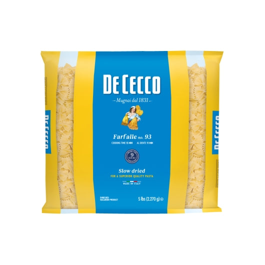 De Cecco No. 93 Farfalle, 4 x 5 lb Case - Pantry Ingredients