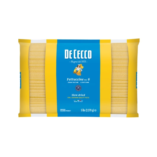 De Cecco No. 6 Fettuccini, 4 x 5 lb Case - Pantry Ingredients