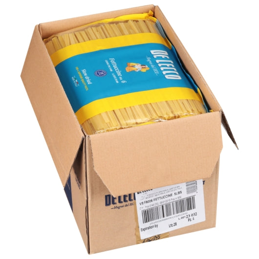 De Cecco No. 6 Fettuccini, 4 x 5 lb Case - DOT product image 6