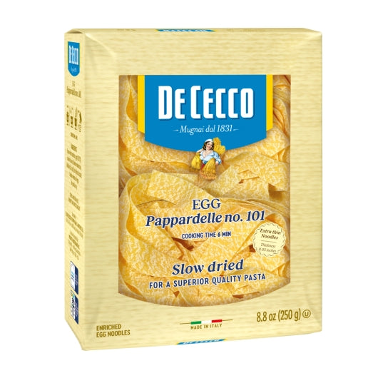 De Cecco No. 101 Egg Pappardelle Pasta, 12 x 8.8 oz Case - Pantry Ingredients