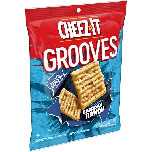 Cheez-It Grooves Zesty Cheddar Ranch Crackers, 6 x 3.25 oz Case - DOT product image 4