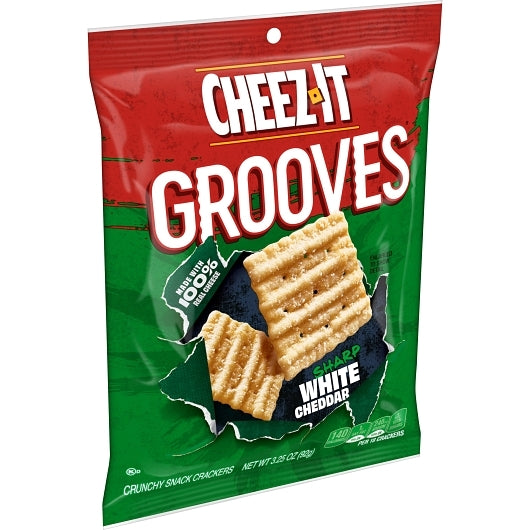 Cheez-It Grooves Sharp White Cheddar Crackers, 6 x 3.25 oz Case - DOT product image 3
