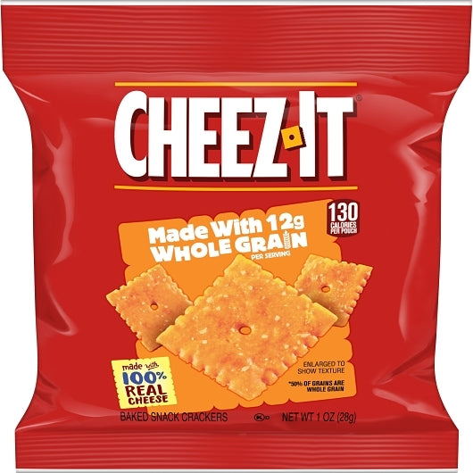 Cheez-It Whole Grain Original Cracker, 60 x 1 oz Case - Crackers & Grahams