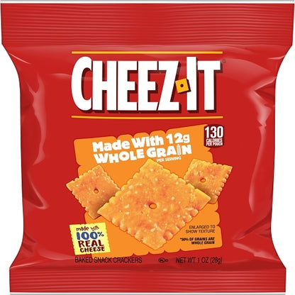 Cheez-It Whole Grain Original Cracker, 60 x 1 oz Case - Crackers & Grahams