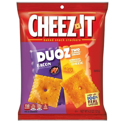 Sunshine Cheez It Duoz Bacon and Cheddar Cheese Crackers, 6 x 4.3 oz Case - GS1 inner-pack image