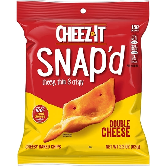Kellogg's Cheez It Snap'd Double Cheese Crackers, 6 x 2.2 oz Case - Crackers & Grahams