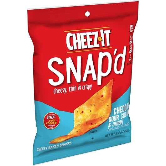 Kelloggs Cheez It Snap'd Cheddar Sour Cream And Onion Crackers, 6 x 2.2 oz Case - DOT product image 3