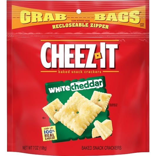 Cheez-It Grab Bag Reclosable White Cheddar Crackers, 6 x 7 oz Case - DOT product image 3