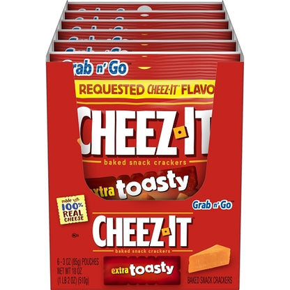 Kellogg's Cheez It Crackers Extra Toasty, 6 x 6 x 3 oz Case - Crackers & Grahams