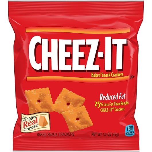 Cheez-It Reduced Fat Original Cracker, 60 x 1.5 oz Case - Crackers & Grahams