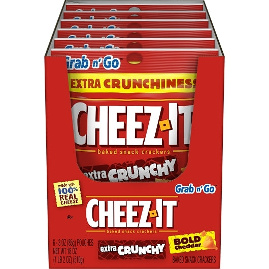 Cheez-It Crackers Extra Crunchy, 6 x 3 oz Case - Crackers & Grahams - image 2