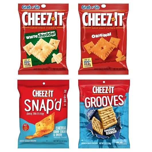 Cheez-It Crackers 4 Flavors, 36 x 3.25 oz Case - Crackers & Grahams