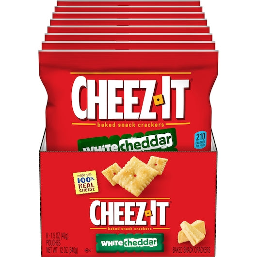 Cheez-It White Cheddar Crackers, 6 x 8 x 1.5 oz Case - Crackers & Grahams