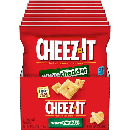 Cheez-It White Cheddar Crackers, 6 x 8 x 1.5 oz Case - Crackers & Grahams