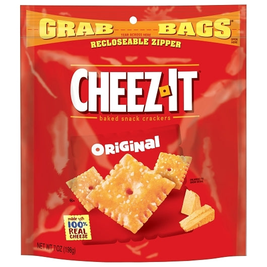 Cheez-It Grab Bag Reclosable Original Crackers, 6 x 7 oz Case - Health & Personal Care