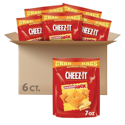 Cheez-It Grab Bag Reclosable Cheddar Jack Crackers, 6 x 7 oz Case - DOT product image 6