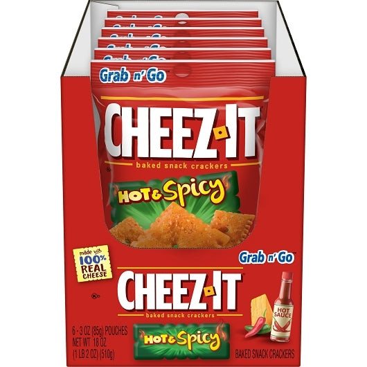 Kelloggs Kelloggs Cheez Hot & Spicy Snack, 6 x 6 x 3 oz Case - Crackers & Grahams