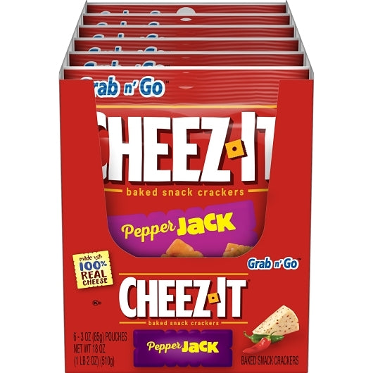 Cheez It Baked Pepper Jack Crackers, 6 x 6 x 3 oz Case - Crackers & Grahams