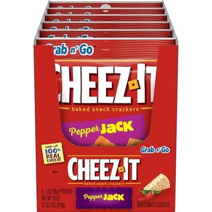 Cheez It Baked Pepper Jack Crackers, 6 x 6 x 3 oz Case - Crackers & Grahams