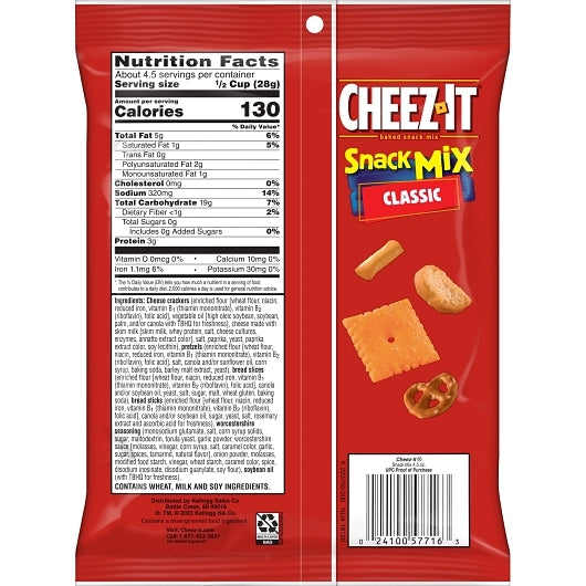 Cheez It Original Crackers Classic Snack Mix, 6 x 4.5 oz Case - DOT product image 8