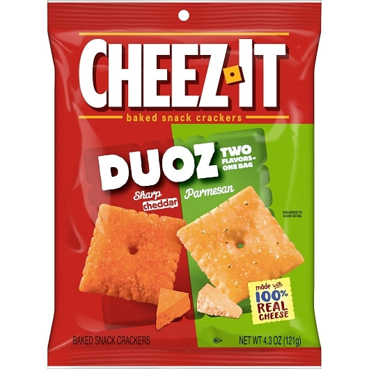 Sunshine Cheez It Sharp Cheddar & Parmesan Snack Mix, 6 x 4.3 oz Case - Front/center packaged product image