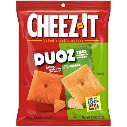 Sunshine Cheez It Sharp Cheddar & Parmesan Snack Mix, 6 x 4.3 oz Case - Front/center packaged product image