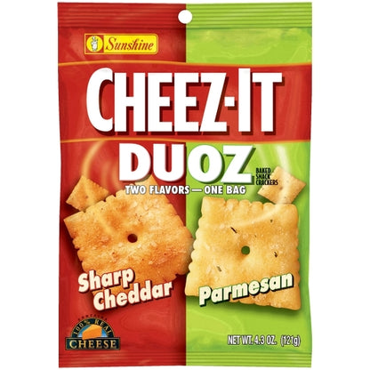 Sunshine Cheez It Sharp Cheddar & Parmesan Snack Mix, 6 x 4.3 oz Case - Front/center packaged product image
